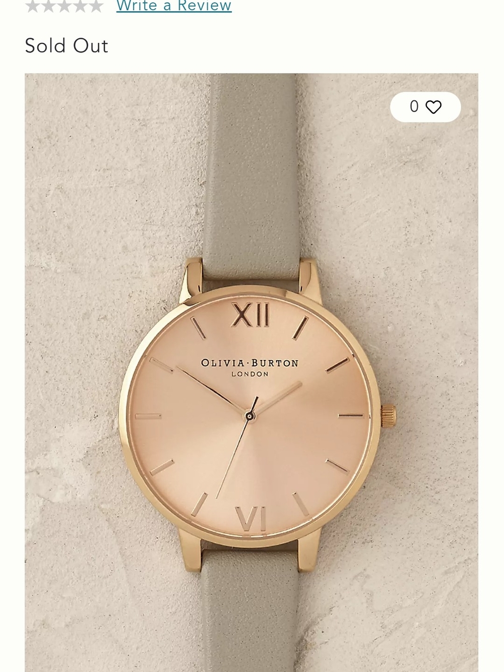 NIB RARE, OLIVIA BURTON Gold Plated Sundial Watch - Anthropologie